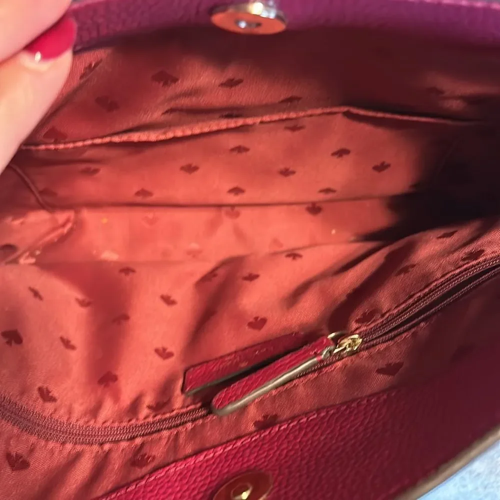Kate Spade Aubrey brown Red classic timeless Chain purse